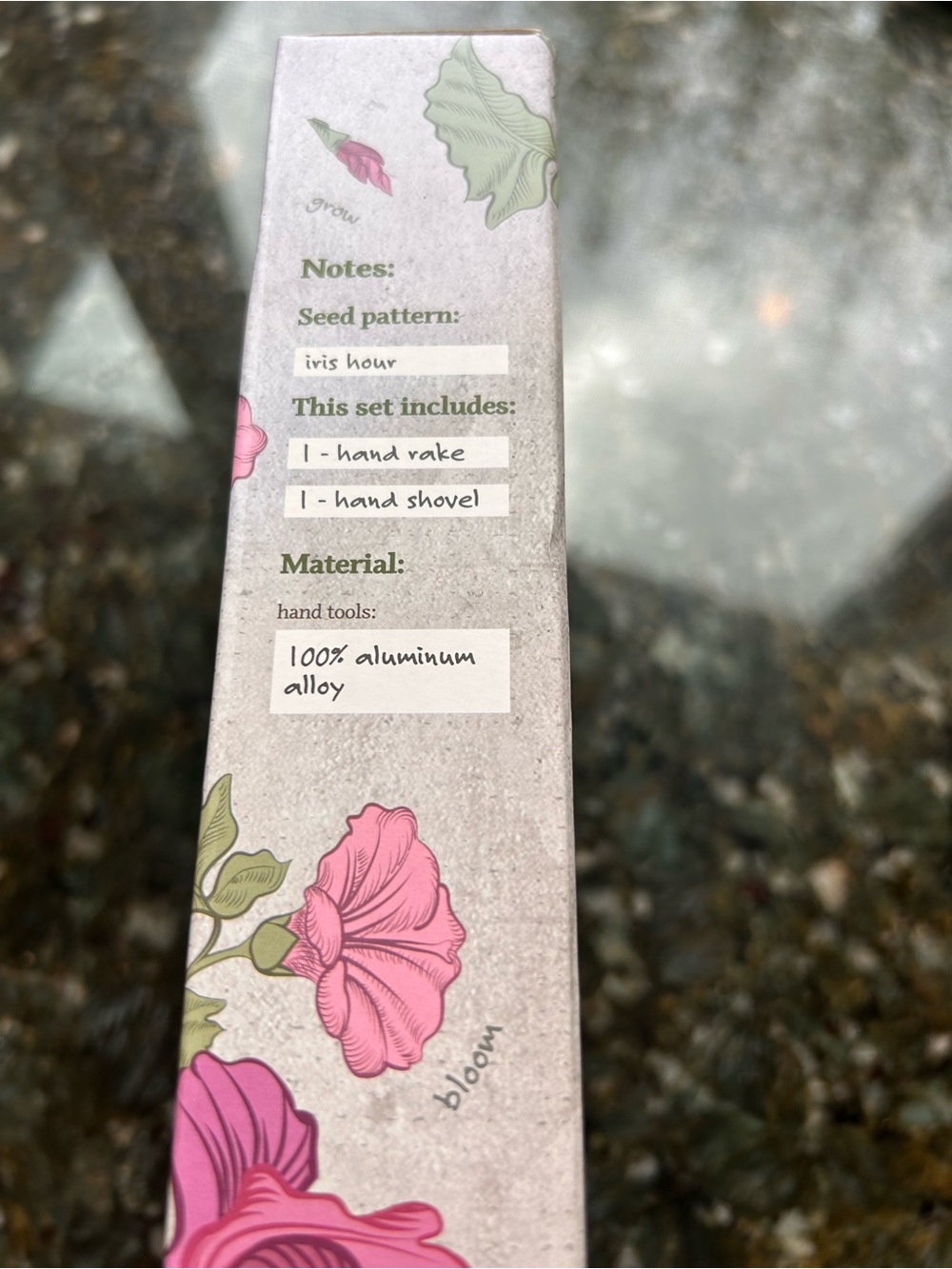 NIB Seed & Sprout Gardening Tool Set. Floral. Hand rake and shovel. Garden girl - Picture 4 of 6